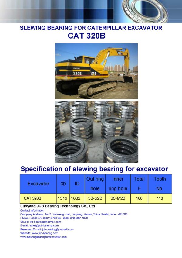 slewing bearing for caterpillar excavator CAT 320B