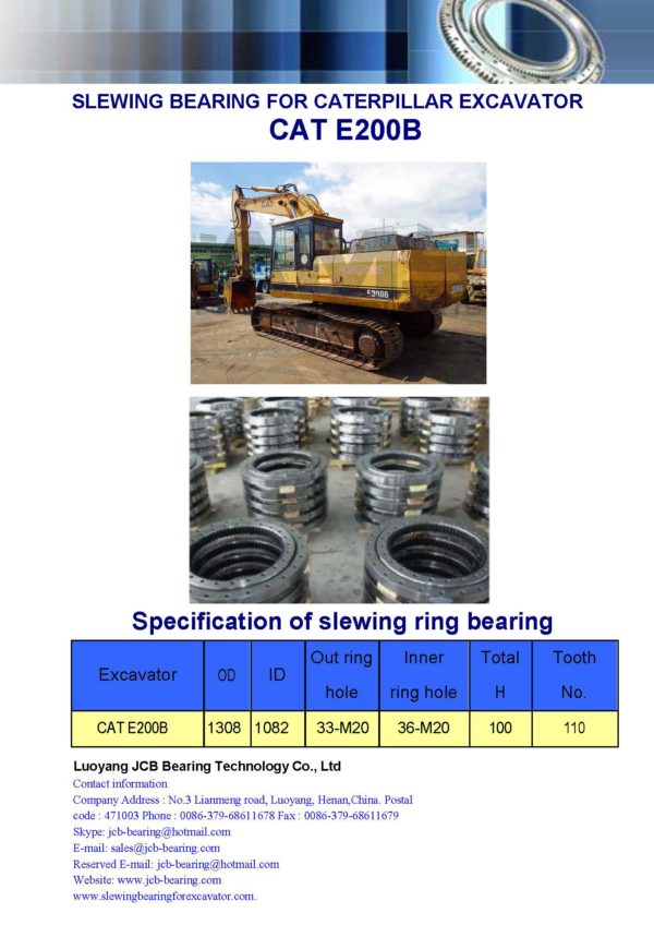 slewing bearing for caterpillar excavator CAT E200B