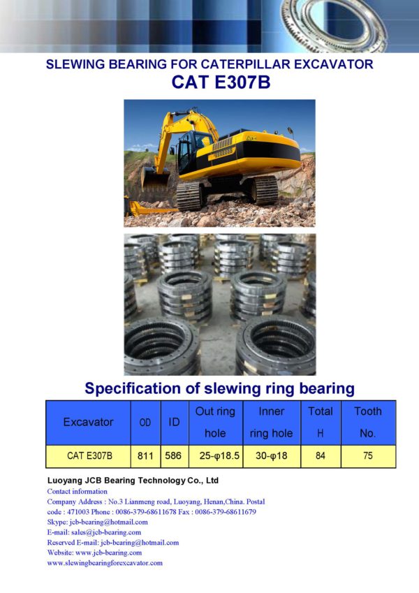 slewing bearing for caterpillar excavator CAT E307B