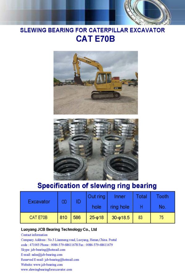 slewing bearing for caterpillar excavator CAT E70B