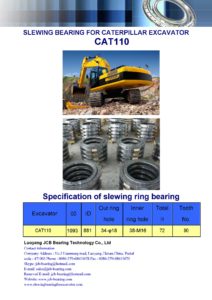 slewing bearing for caterpillar excavator CAT110
