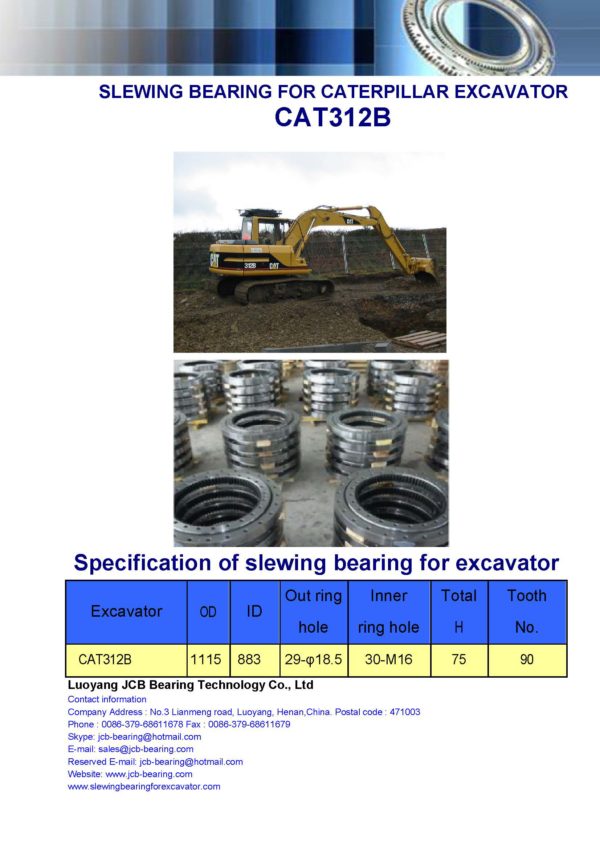 slewing bearing for caterpillar excavator CAT312B