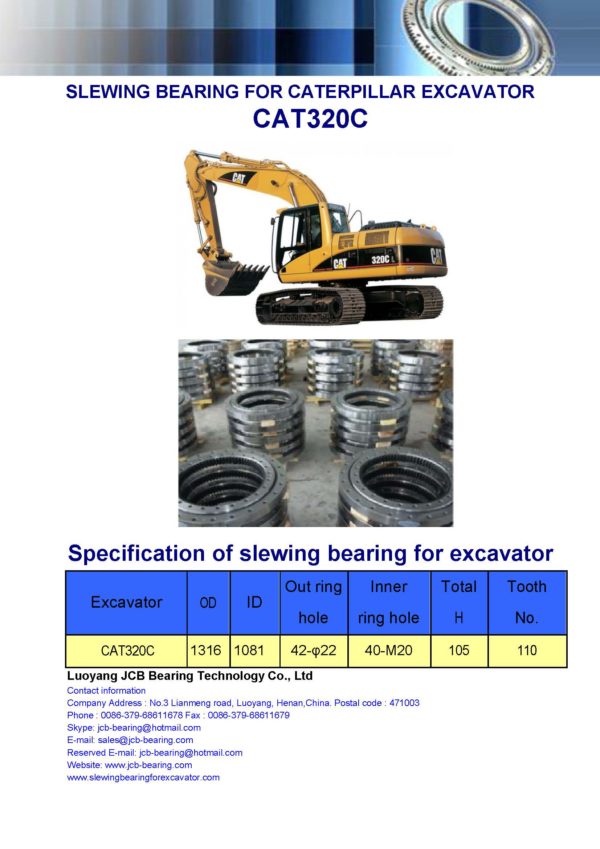 slewing bearing for caterpillar excavator CAT320C