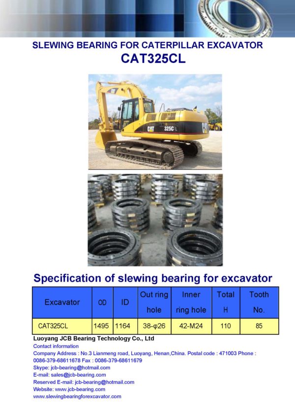 slewing bearing for caterpillar excavator CAT325CL