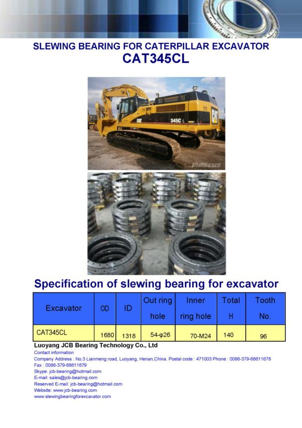 slewing bearing for caterpillar excavator CAT345CL