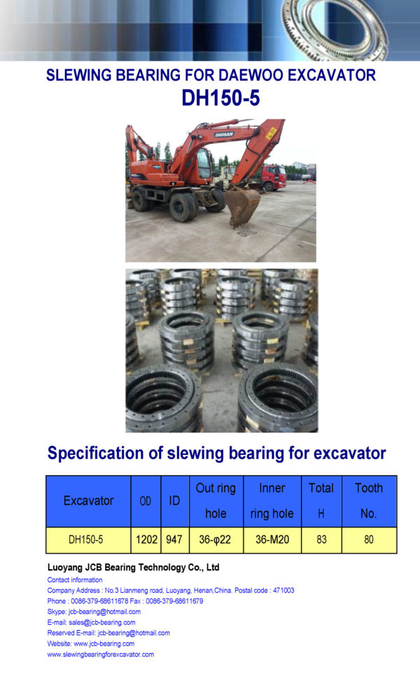 slewing bearing for daewoo excavator DH150-5
