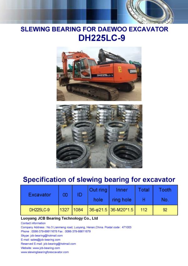 slewing bearing for daewoo excavator DH225LC-9