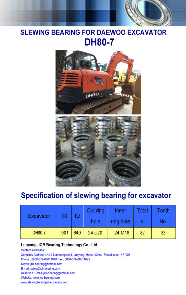 slewing bearing for daewoo excavator DH80-7