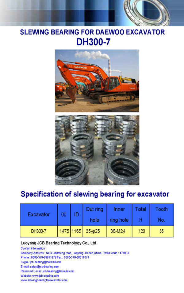 slewing bearing for daewoo excavator DX300-7
