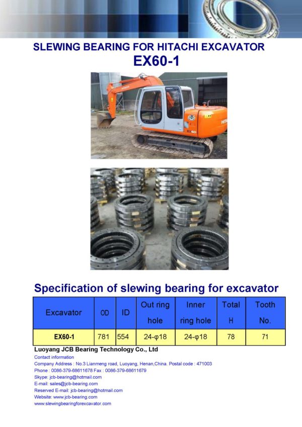 slewing bearing for hitachi excavator EX60-1