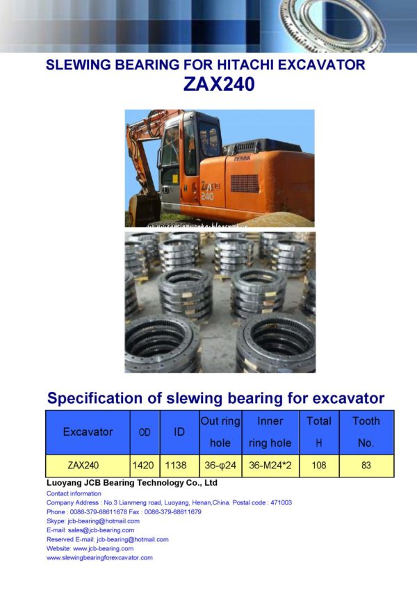 slewing bearing for hitachi excavator ZAX240