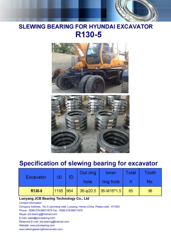 slewing bearing for hyundai excavator R130-5