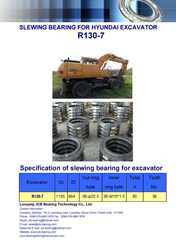 slewing bearing for hyundai excavator R130-7