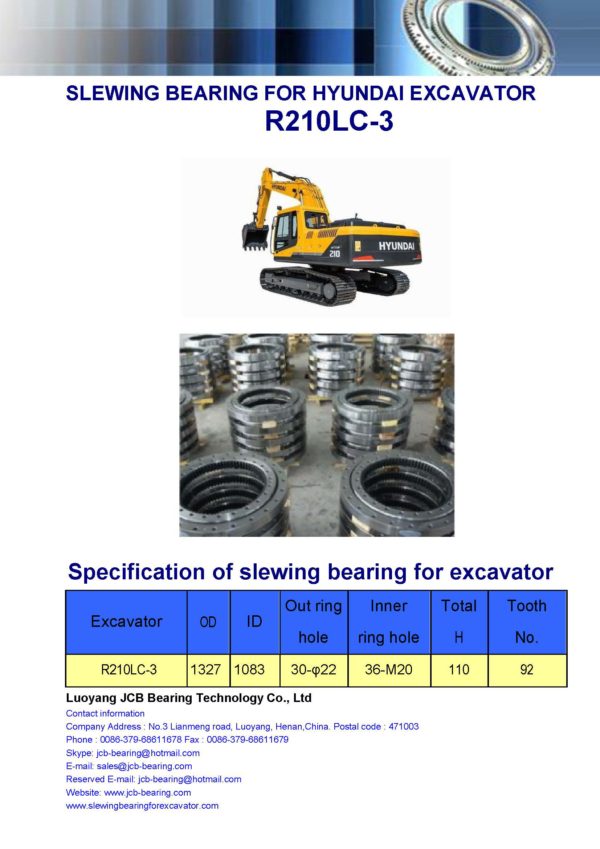 slewing bearing for hyundai excavator R210LC-3