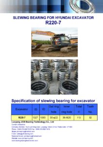 slewing bearing for hyundai excavator R220-7