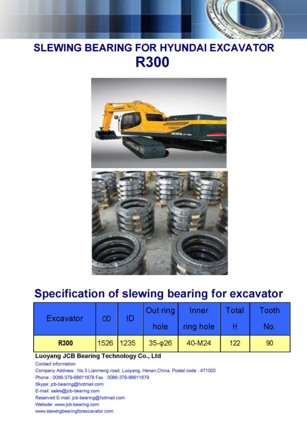 slewing bearing for hyundai excavator R300