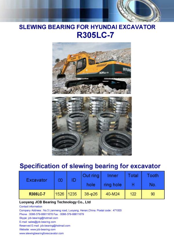 slewing bearing for hyundai excavator R305LC-7