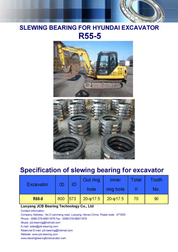 slewing bearing for hyundai excavator R55-5