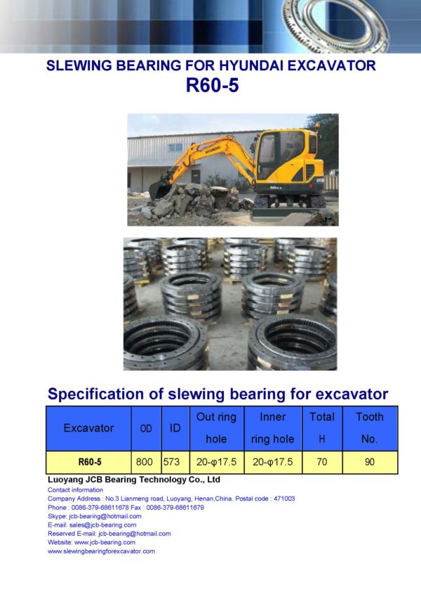 slewing bearing for hyundai excavator R60-5