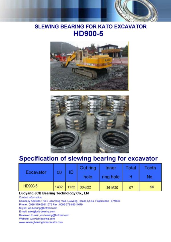 slewing bearing for kato excavator HD900-5