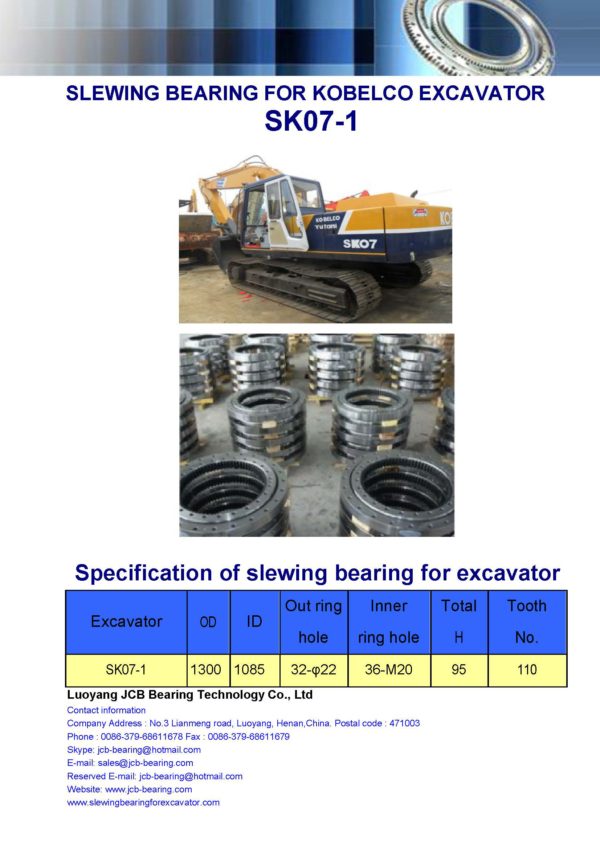 slewing bearing for kobelco excavator SK07-1