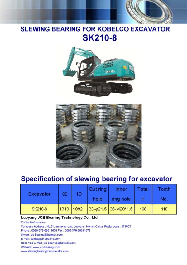 slewing bearing for kobelco excavator SK210-8