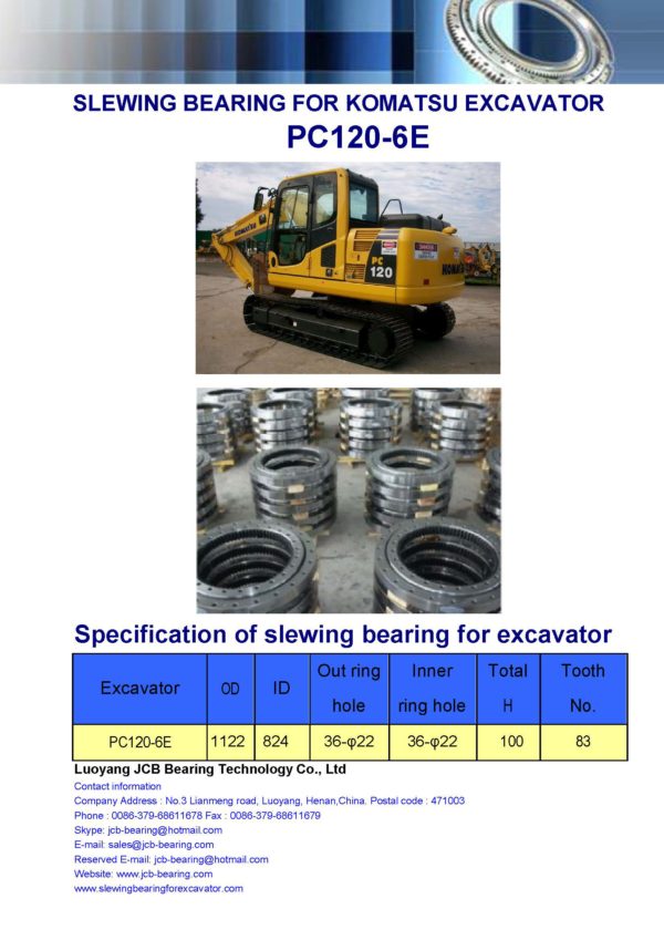 slewing bearing for komatsu excavator PC120-6E