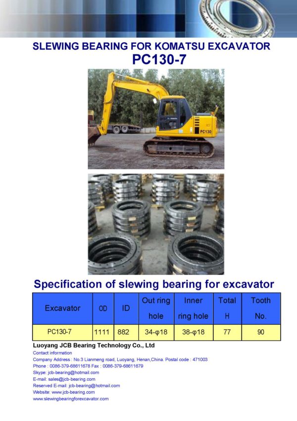 slewing bearing for komatsu excavator PC130-7