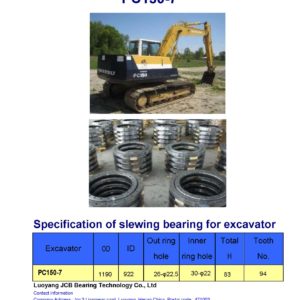 slewing bearing for komatsu excavator PC150-7