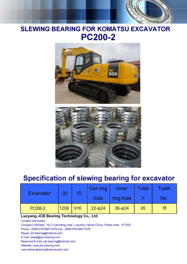 slewing bearing for komatsu excavator PC200-2