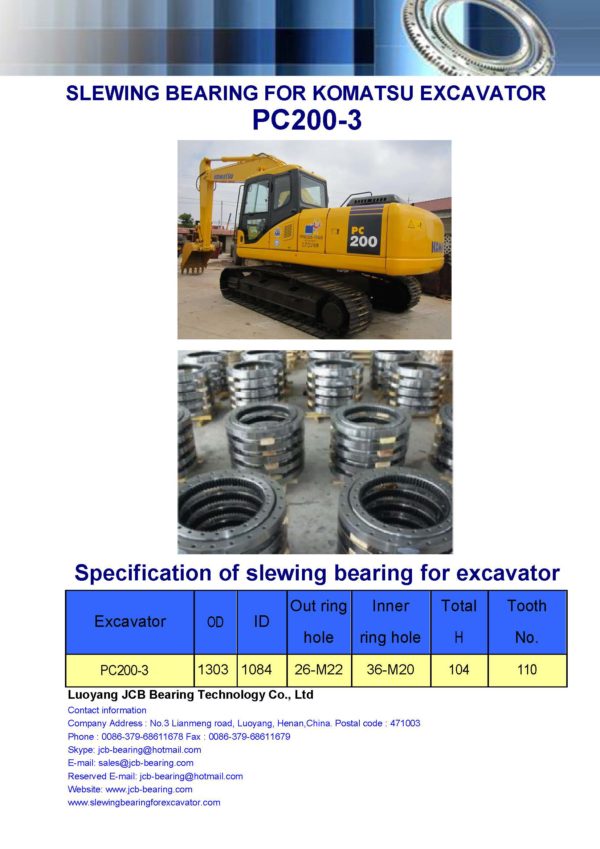 slewing bearing for komatsu excavator PC200-3