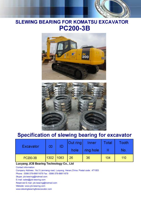 slewing bearing for komatsu excavator PC200-3B