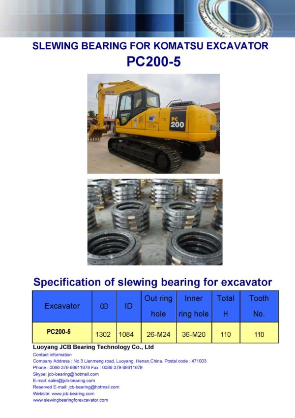slewing bearing for komatsu excavator PC200-5