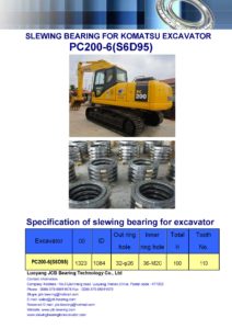 slewing bearing for komatsu excavator PC200-6-S6D95