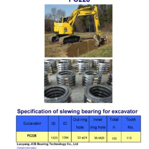 slewing bearing for komatsu excavator PC228 holes 32