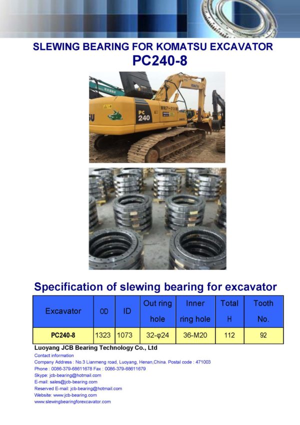slewing bearing for komatsu excavator PC240-8