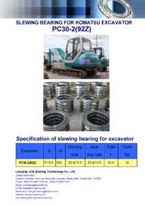 slewing bearing for komatsu excavator PC30-2 tooth 92