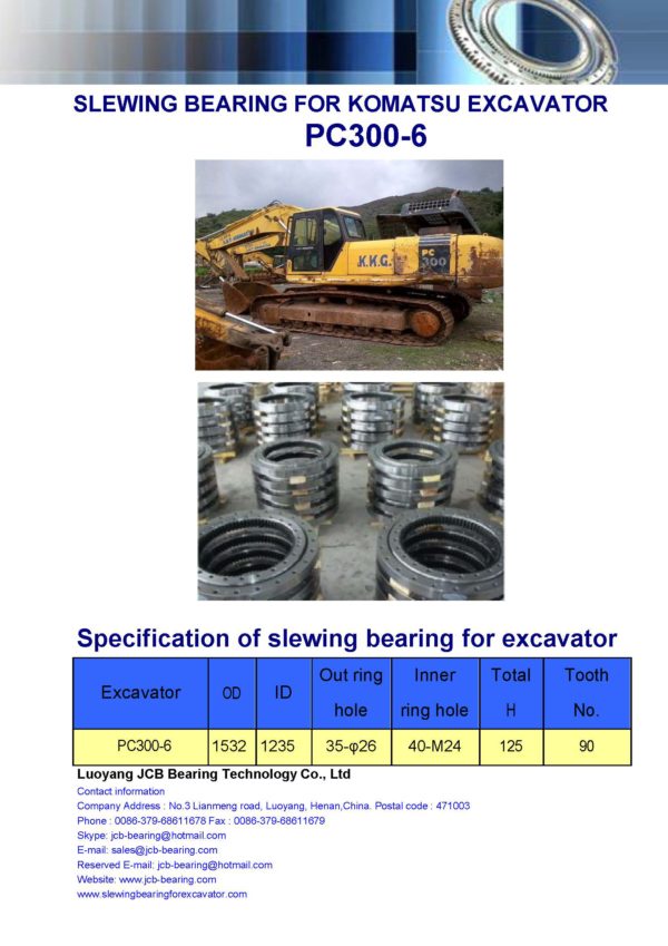 slewing bearing for komatsu excavator PC300-6