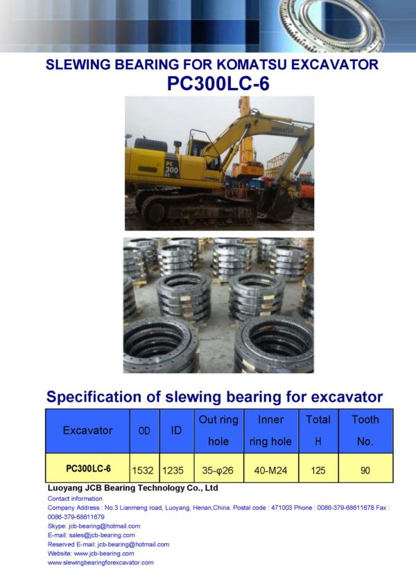 slewing bearing for komatsu excavator PC300LC-6