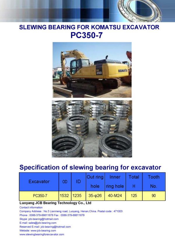 slewing bearing for komatsu excavator PC350-7