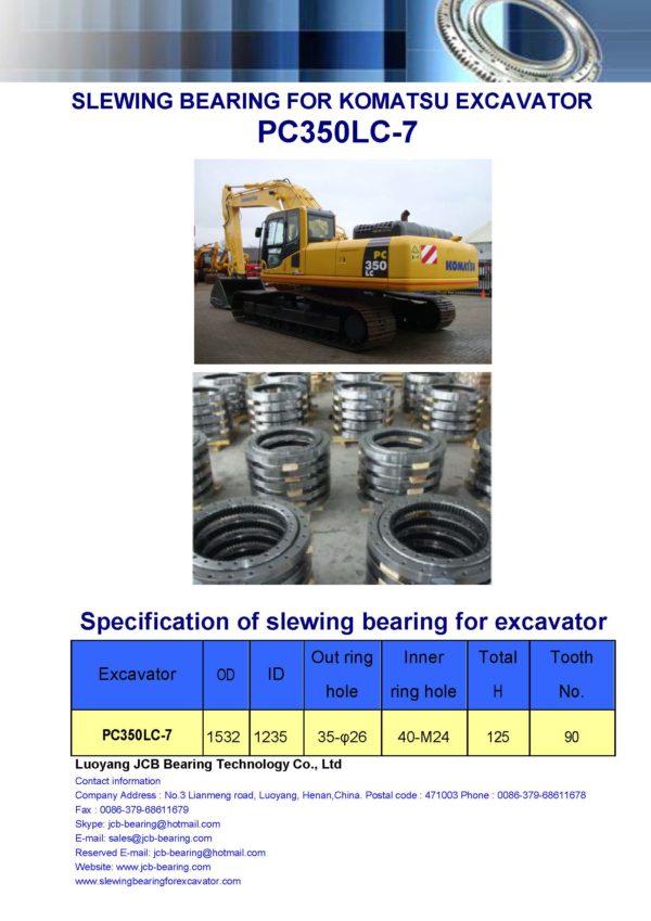 slewing bearing for komatsu excavator PC350LC-7