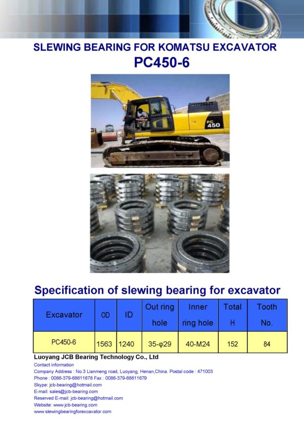 slewing bearing for komatsu excavator PC450-6