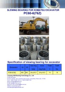 slewing bearing for komatsu excavator PC60-6 tooth 76
