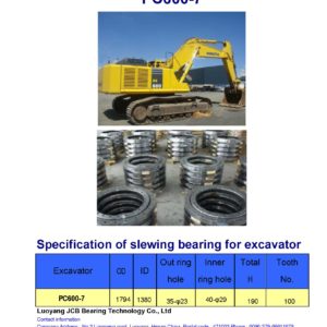 slewing bearing for komatsu excavator PC600-7