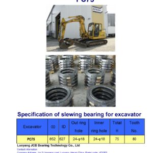 slewing bearing for komatsu excavator PC75