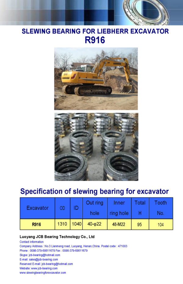 slewing bearing for liebherr excavator R916