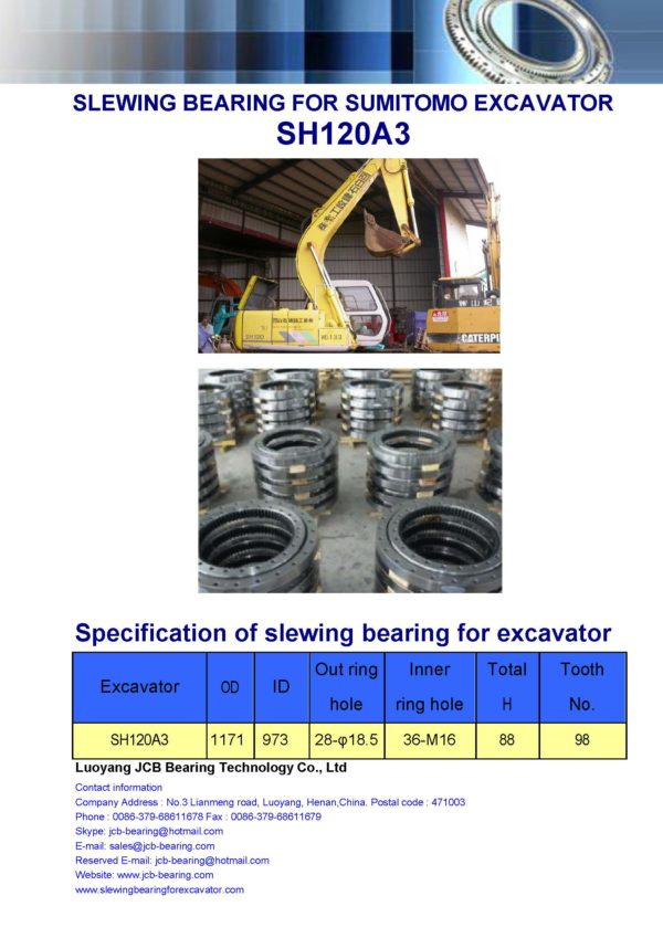 slewing bearing for sumitomo excavator SH120A3
