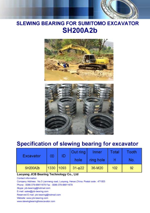 slewing bearing for sumitomo excavator SH200A2b