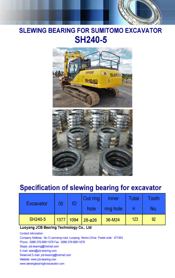slewing bearing for sumitomo excavator SH240-5