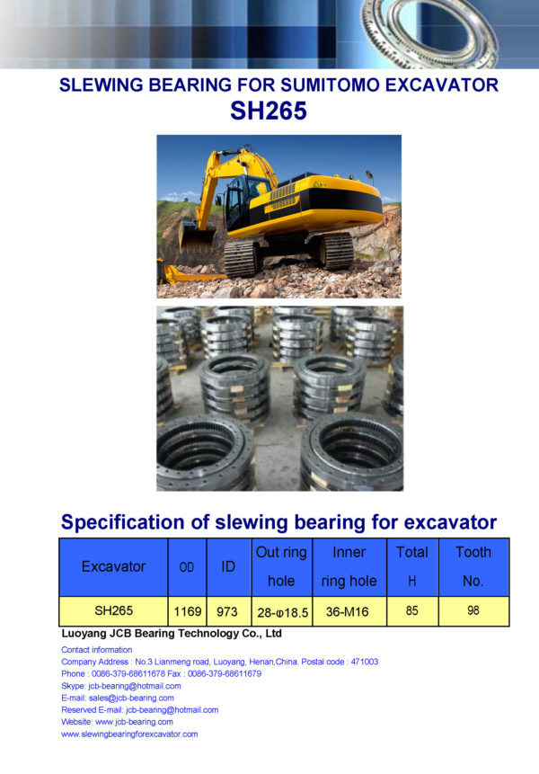 slewing bearing for sumitomo excavator SH265